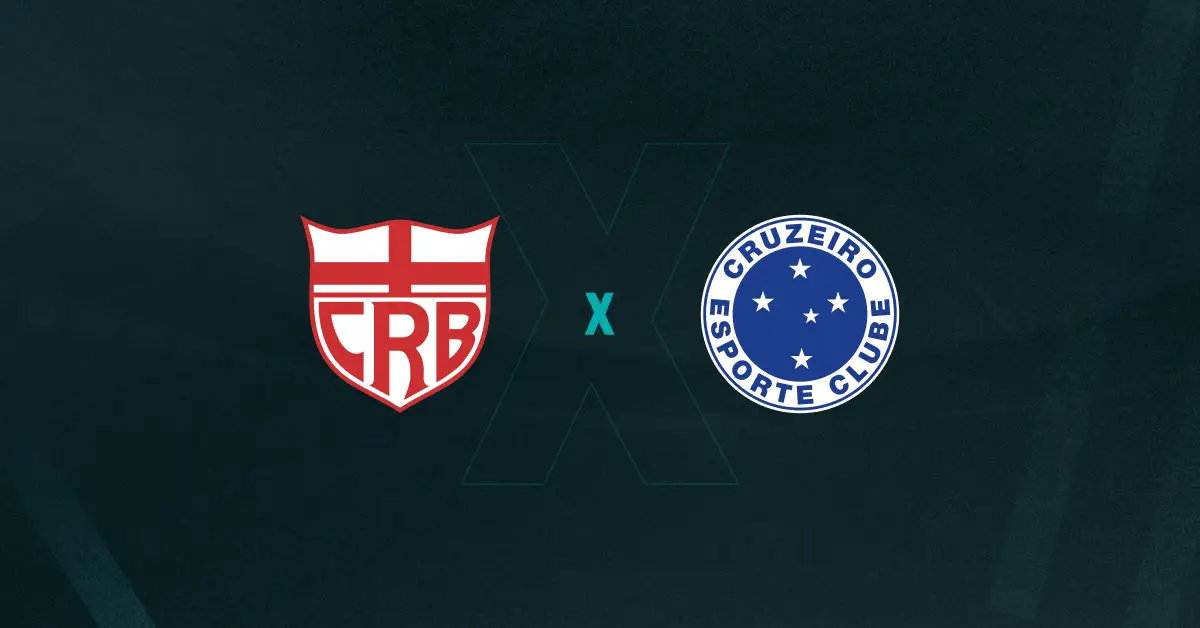 Escudos de CRB x Cruzeiro, que se enfrentam pela Copa do Brasil