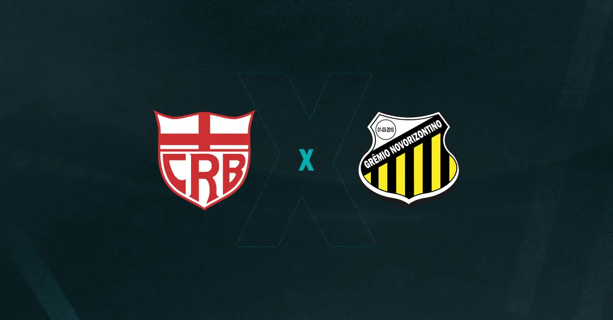 Escudo de CRB x Novorizontino, que se enfrentam pela Série B do Brasileirão