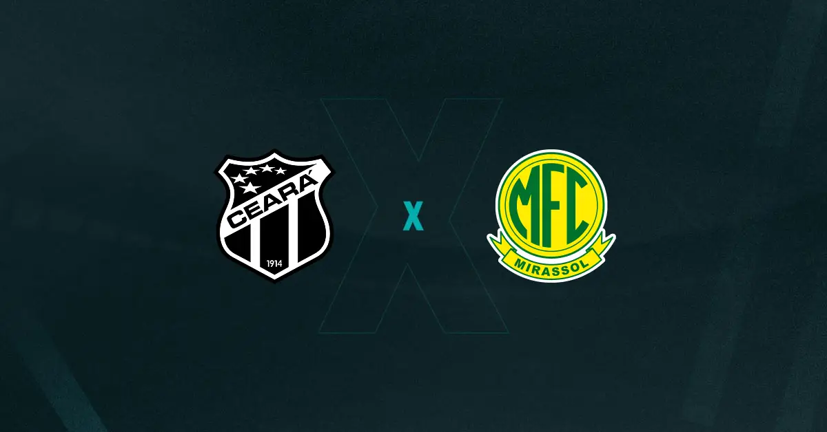 Escudos de Ceará x Mirassol, que se enfrentam pela Série A do Brasileirão