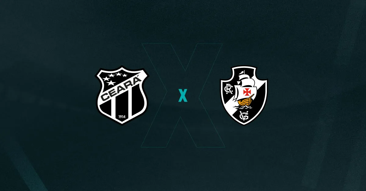 Escudos de Ceará e Vasco, que se enfrentam pelo Brasileirão