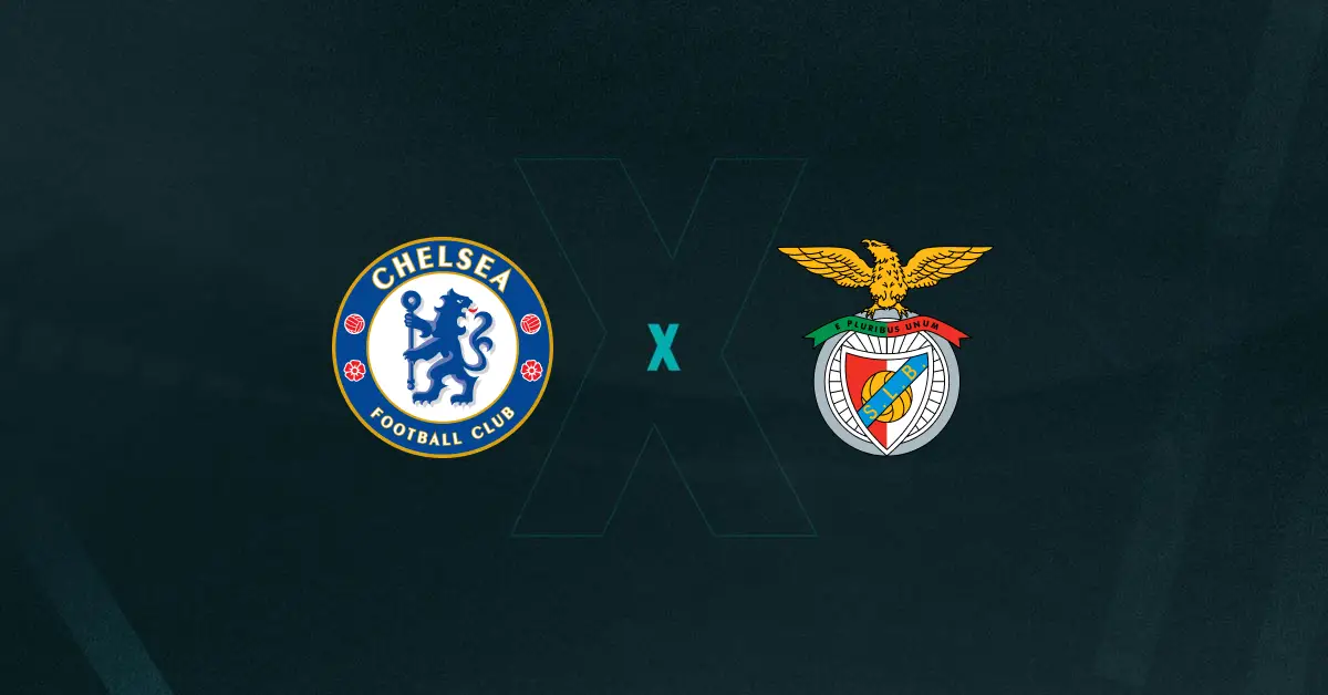 Escudos de Chelsea x Benfica, que se enfrentam pela Champions League