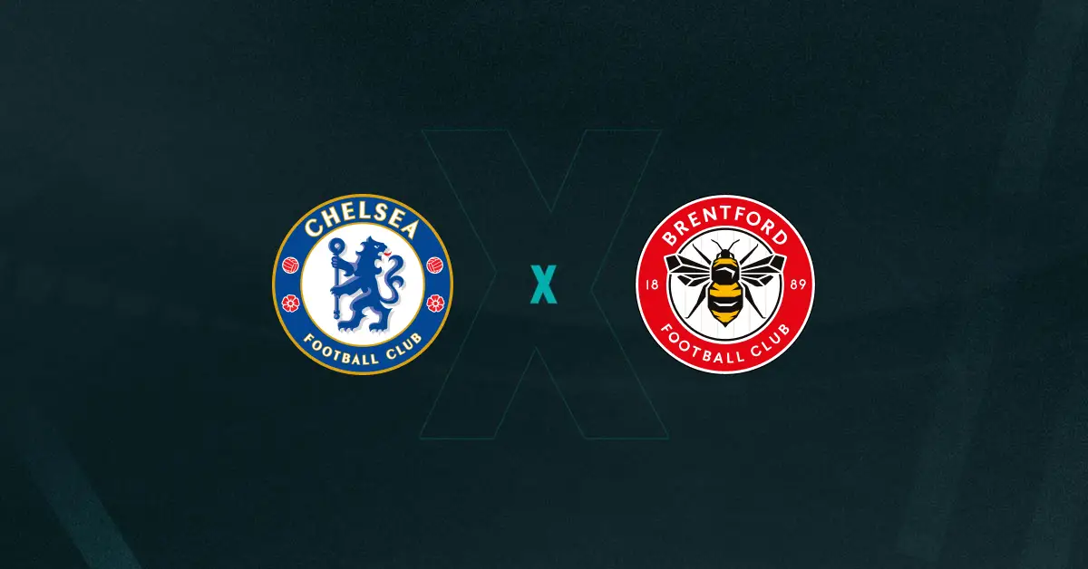 Escudos de Chelsea e Brentford, que se enfrentam pela Premier League