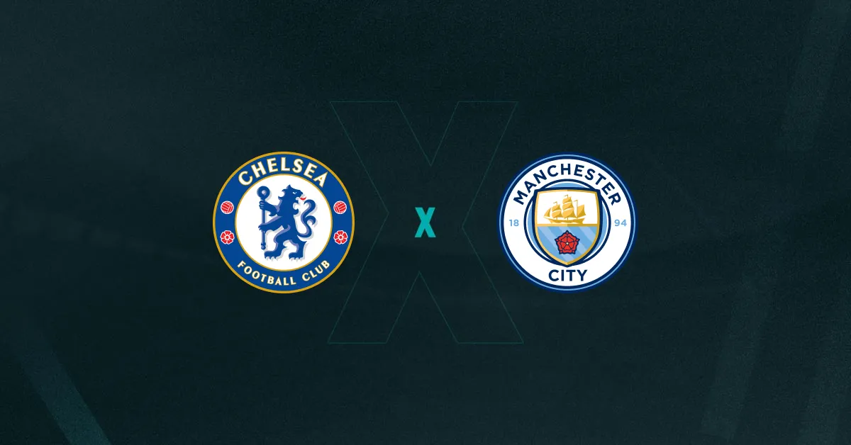 Escudos de Chelsea e Manchester City, que duelam pelas quartas da Champions League Feminina