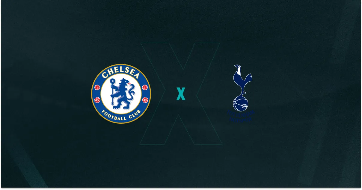 Escudos de Chelsea e Tottenham, que duelam pela Premier League