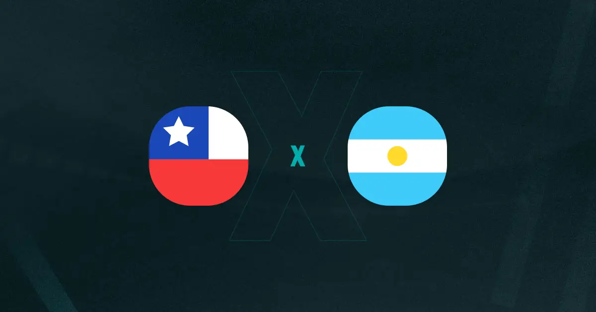 Escudos de Chile e Argentina, que duelam pelas Eliminatórias Sul-Americanas