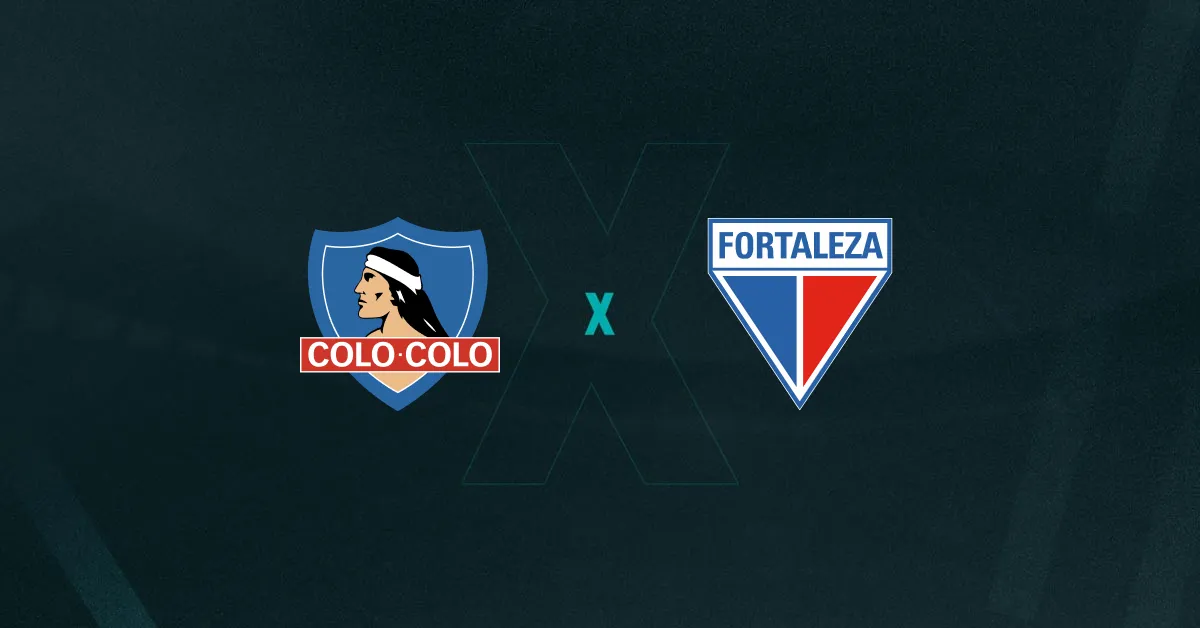 Escudos de Colo-Colo e Fortaleza, que duelam pela Copa Libertadores