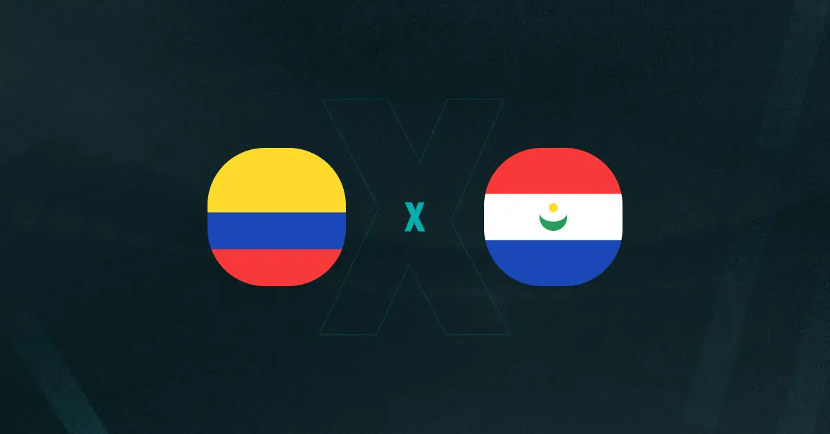 Escudos de Colômbia x Paraguai Feminino, que se enfrentam pela Copa América