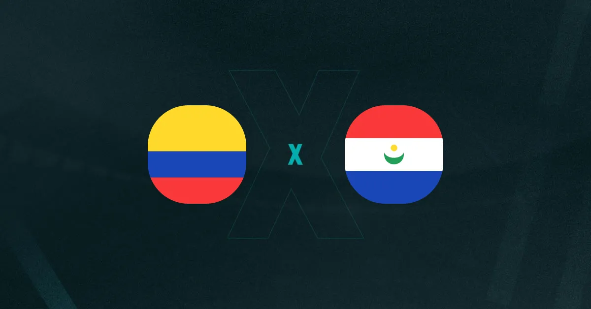 Escudos de Colômbia e Paraguai, que se enfrentam pelas Eliminatórias Sul-Americanas