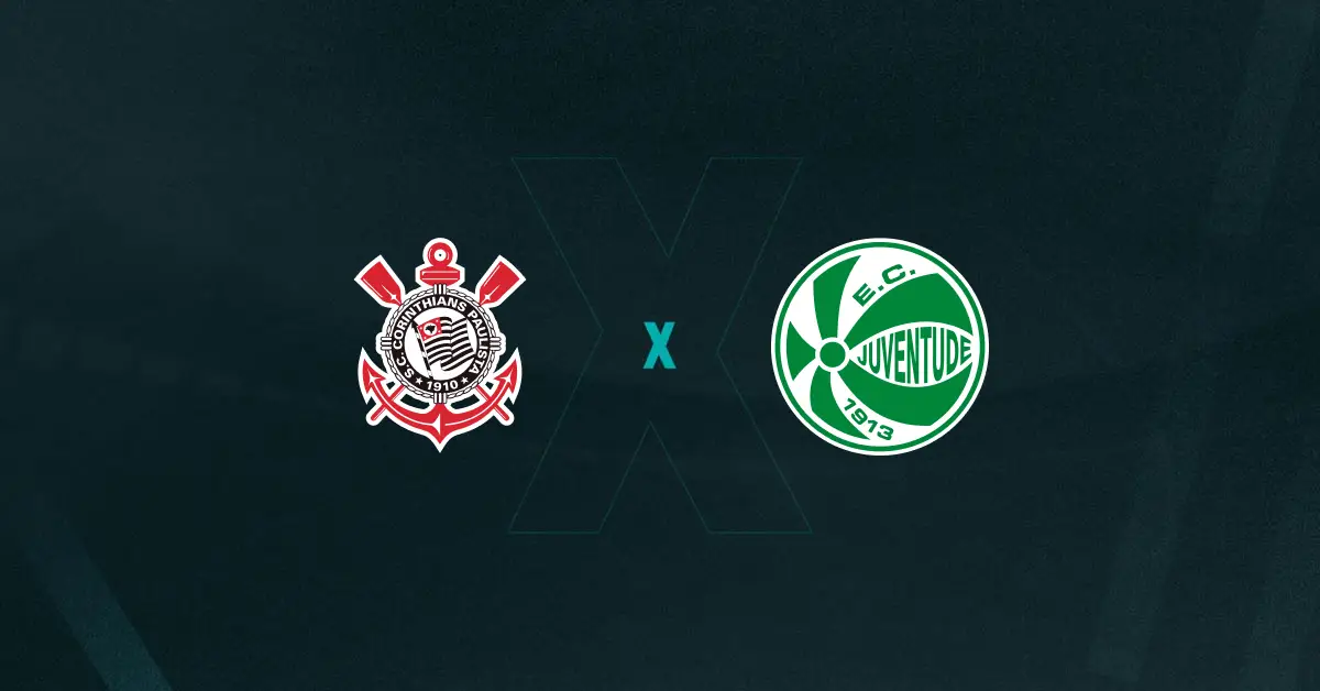 Escudos de Corinthians (F) e Juventude (F), que se enfrentam pela Copa do Brasil Feminina