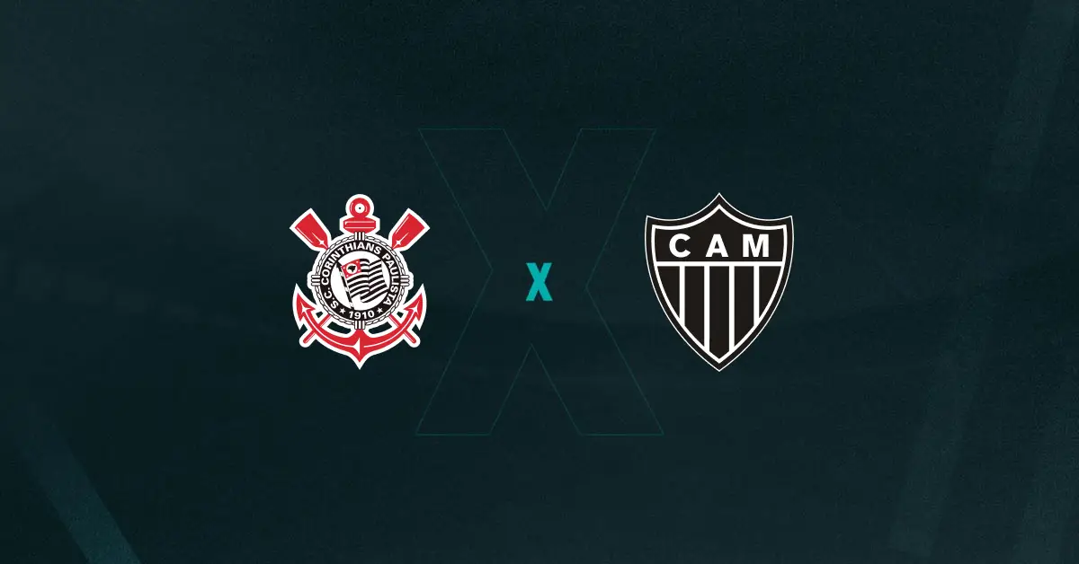 Escudos de Corinthians x Atlético-MG, que se enfrentam pelo Brasileirão