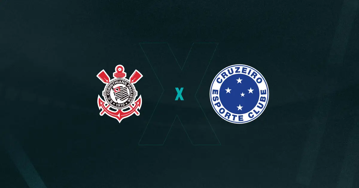 Escudos de Corinthians e Cruzeiro, que duelam pela semifinal da Copa do Brasil