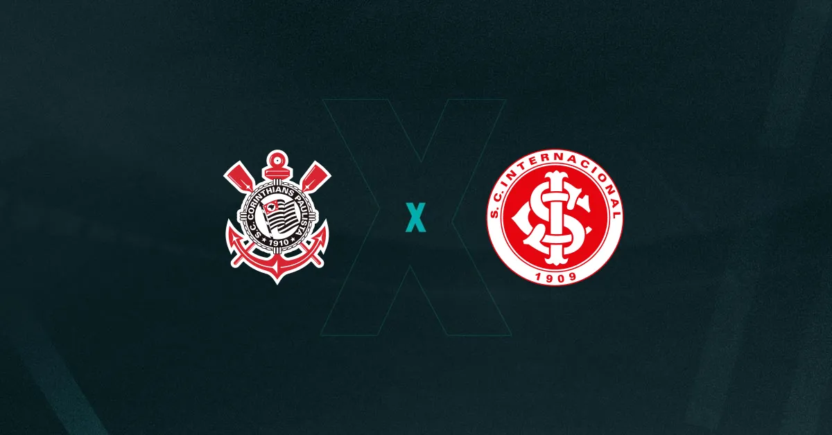 Escudos de Corinthians e Internacional, que duelam pelo Brasileirão