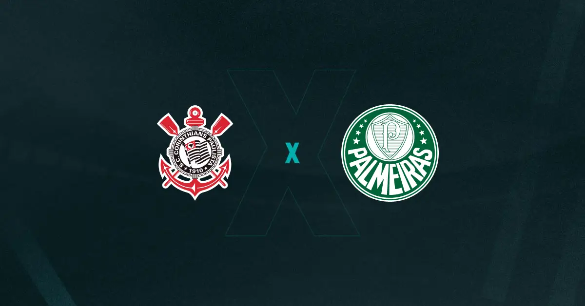 Escudos de Corinthians e Palmeiras, que duelam pela Copa do Brasil