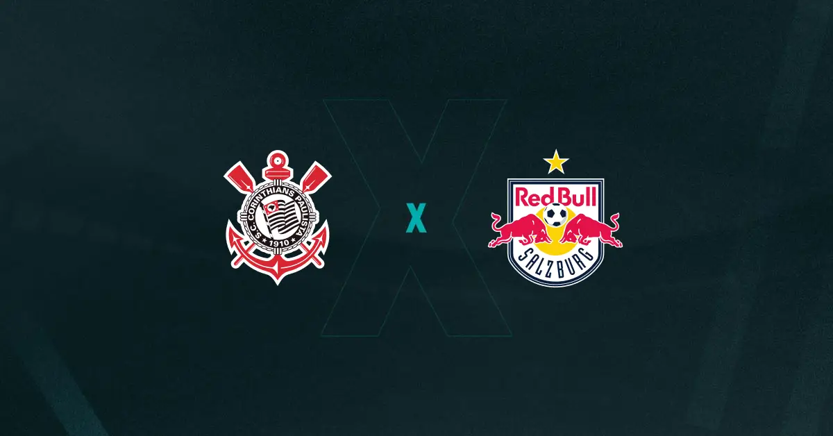 Escudos de Corinthians e RB Bragantino, que se enfrentam pelo Brasileirão