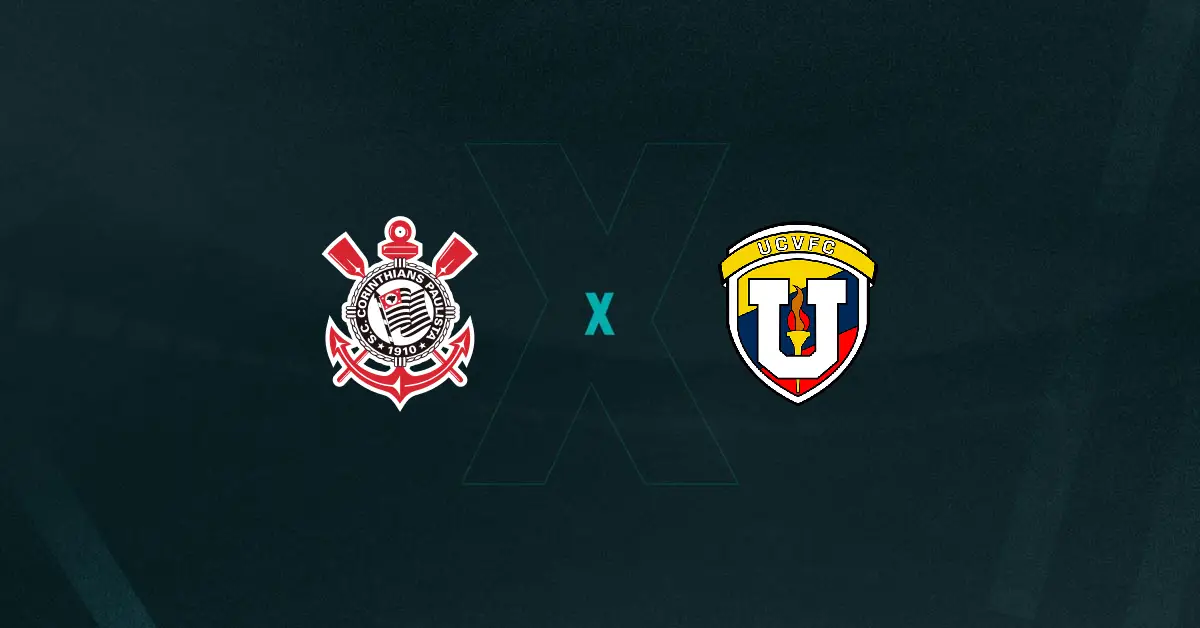 Escudos de Corinthians x Universidad Central, que se enfrentam hoje pelo jogo da volta da segunda fase da Pré-Libertadores 2025.