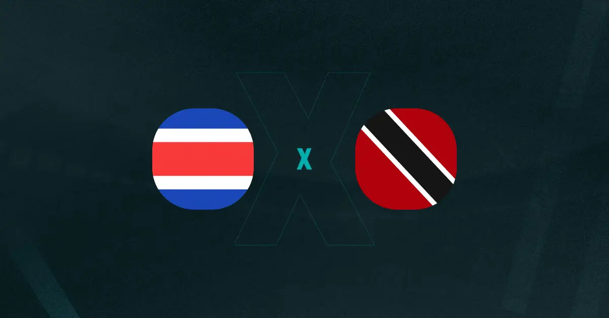 Escudos de Costa Rica x Trinidad e Tobago, que se enfrentam pelas Eliminatórias