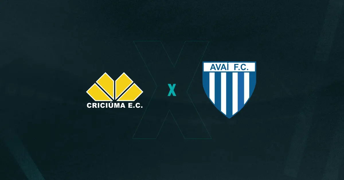 Escudos de Criciúma x Avaí, que se enfrentam pela Série B