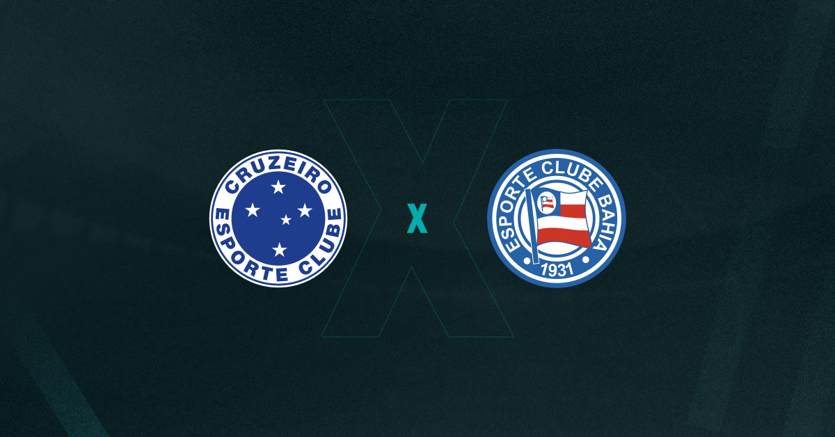 Escudos de Cruzeiro x Bahia, que se enfrentam pelo Campeonato Brasileiro 2025