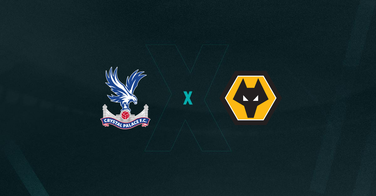 Escudos de Crystal Palace x Wolverhampton, que se enfrentam pela Premier League