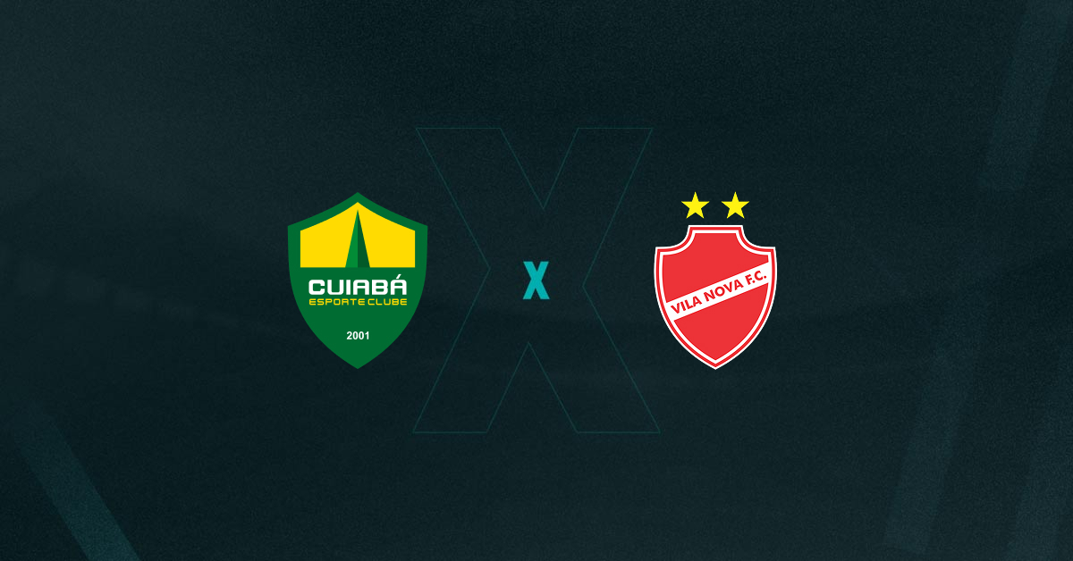 Escudos de Cuiabá x Vila Nova, que se enfrentam pela Série B do Brasileirão