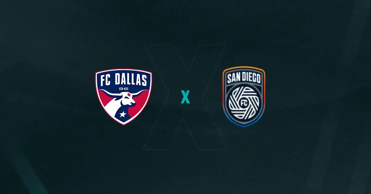 Escudos de Dallas x San Diego, que duelam pela MLS