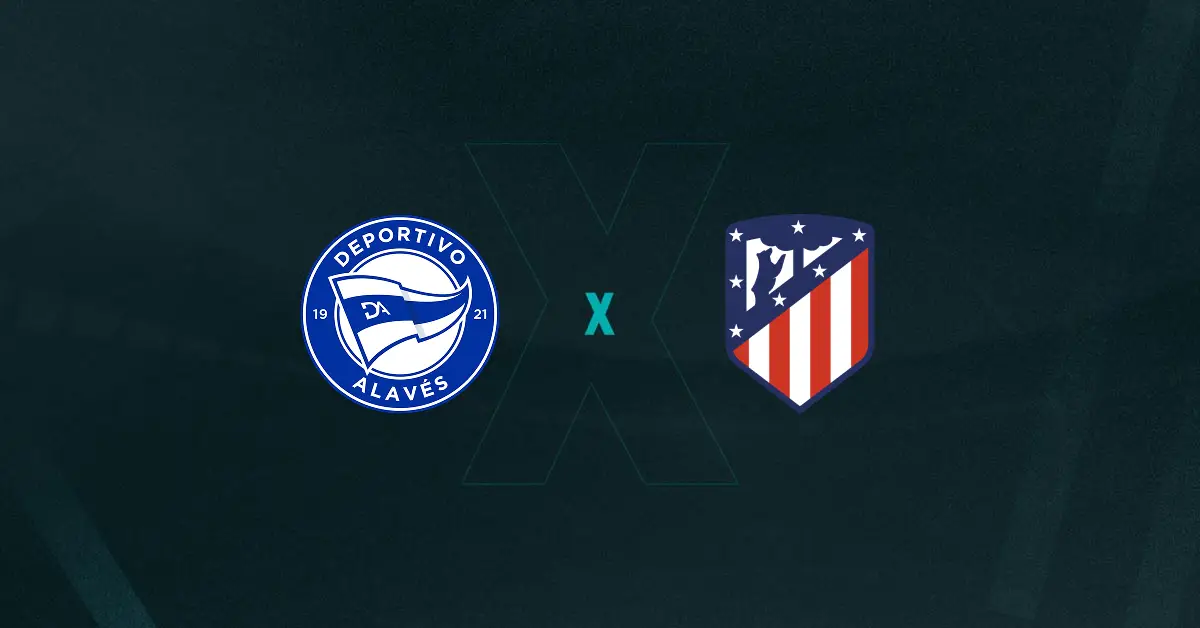 Escudos de Deportivo Alavés x Atlético Madrid, que se enfrentam pela La Liga 2025/26