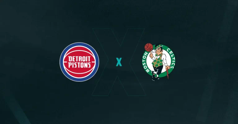 Escudos de Detroit Pistons e Boston Celtics, que se enfrentam pela NBA