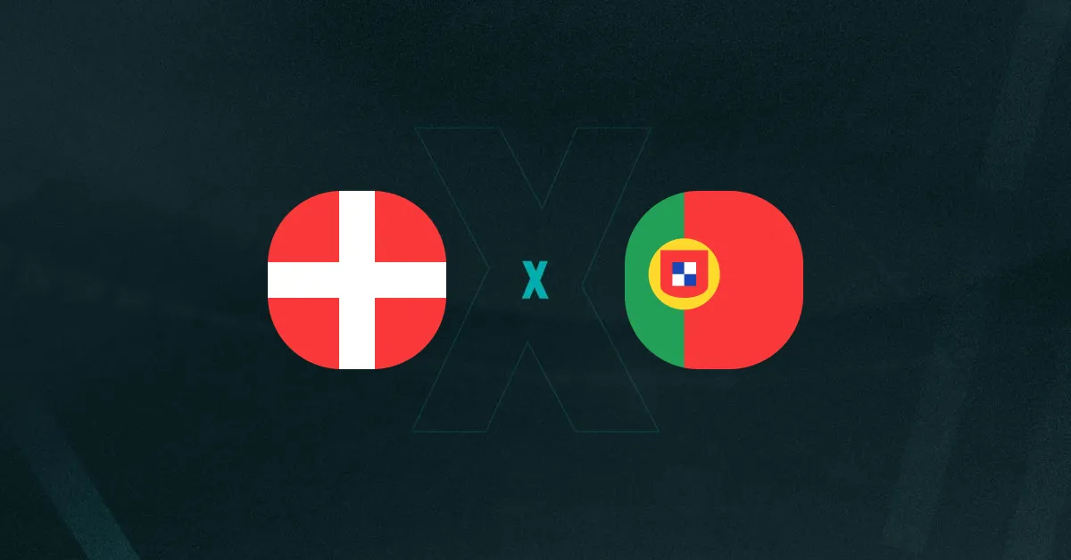 Escudos de Dinamarca e Portugal, que duelam pelas quartas da Liga das Nações