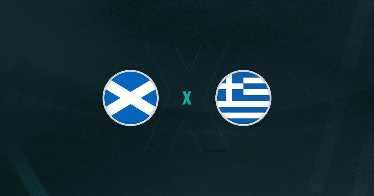 Escudos de Escócia e Grécia, que duelam pelas Eliminatórias Europeias