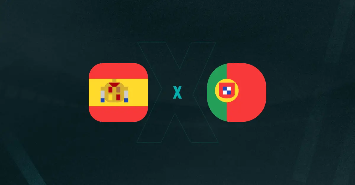 Escudos de Espanha x Portugal Feminino, que se enfrentam pela Euro