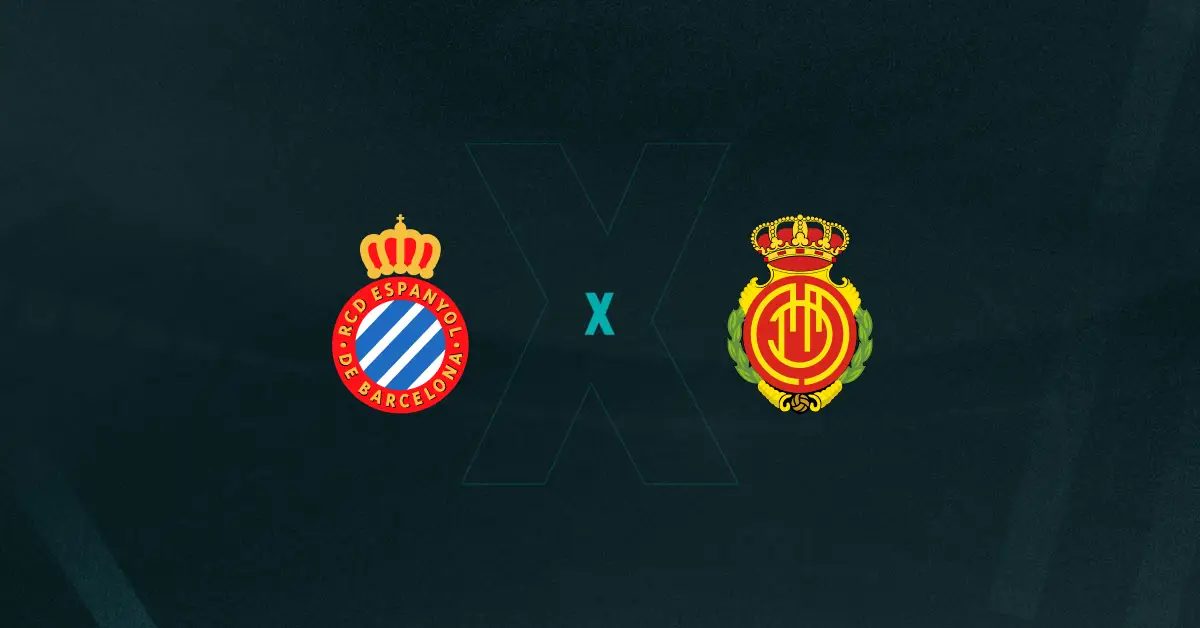 Escudos de Espanyol e Mallorca, que se enfrentam pela La Liga