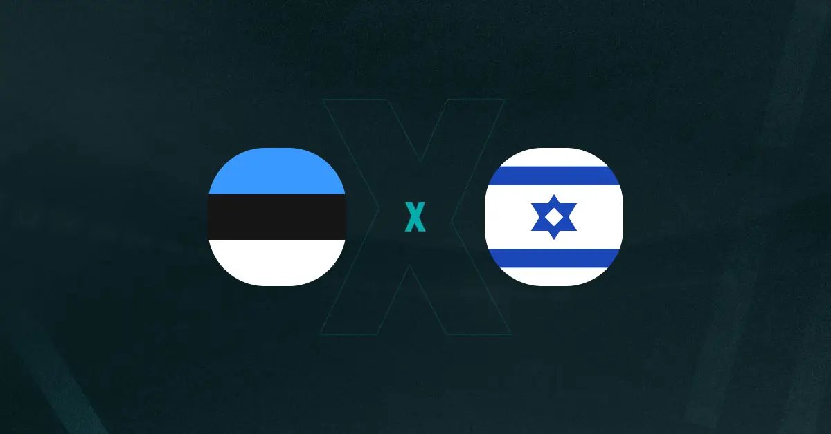 Escudos de Estônia e Israel, que duelam pelas Eliminatórias Europeias