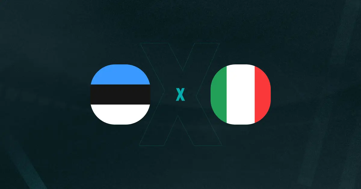 Escudos de Estônia e Itália, que duelam pelas Eliminatórias Europeias