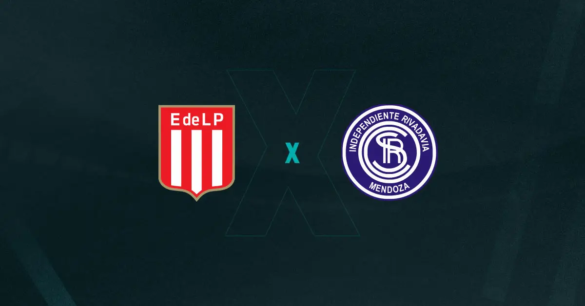 Escudos de Estudiantes x Independiente Rivadavia, que se enfrentam pelo Campeonato Argentino