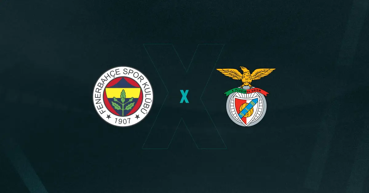 Escudos de Fenerbahce e Benfica, que duelam pela última fase das Qualificatórias para a Champions League