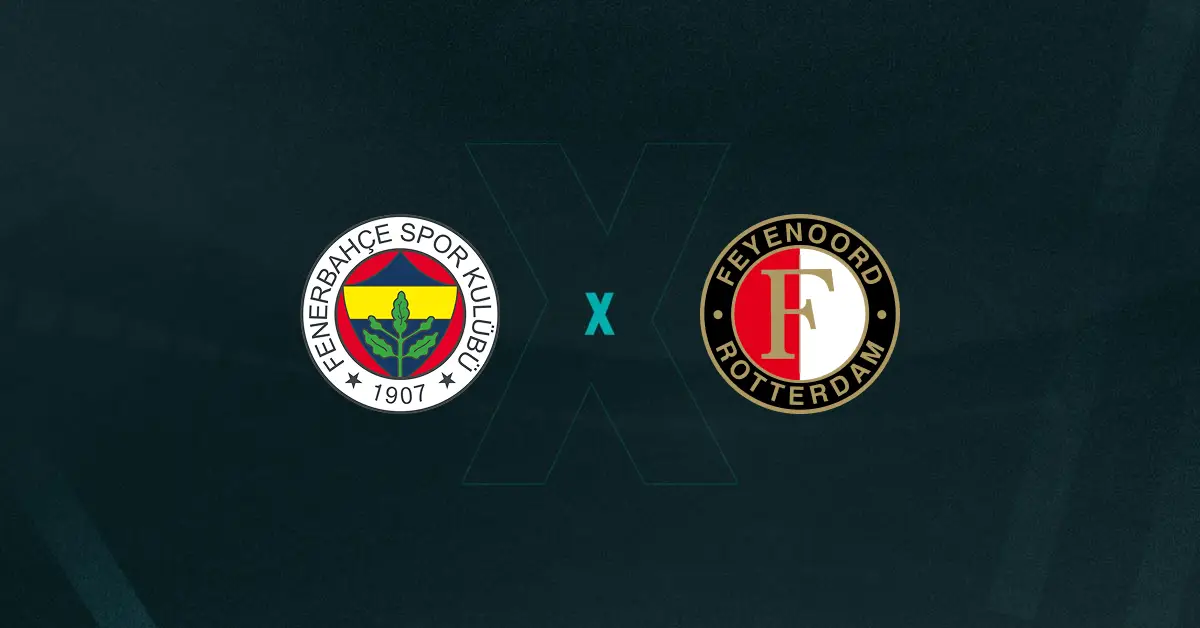 Escudos de Fenerbahce e Feyenoord, que duelam pelas qualificatórias da Champions League