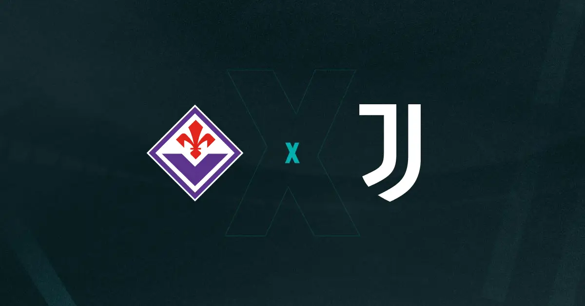 Escudos de Fiorentina e Juventus, que duelam pelo Campeonato Italiano