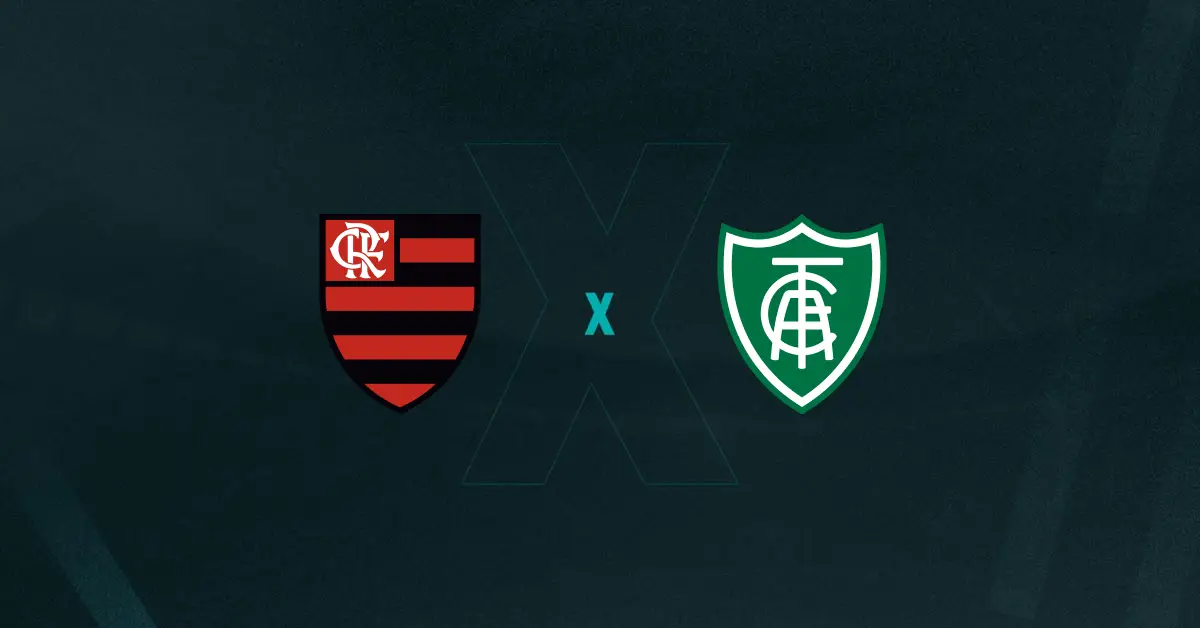 Escudos de Flamengo x América-MG, que se enfrentam hoje pelo Brasileirão Feminino