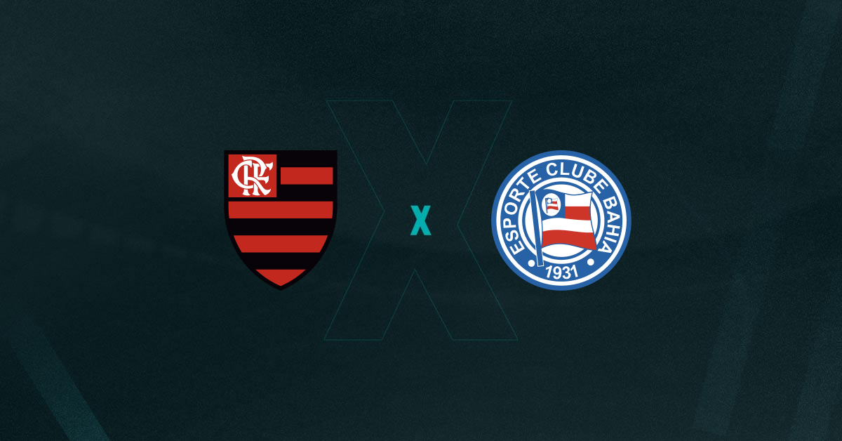 Escudos de Flamengo x Bahia, que se enfrentam pelo Brasileirão Série A 2025