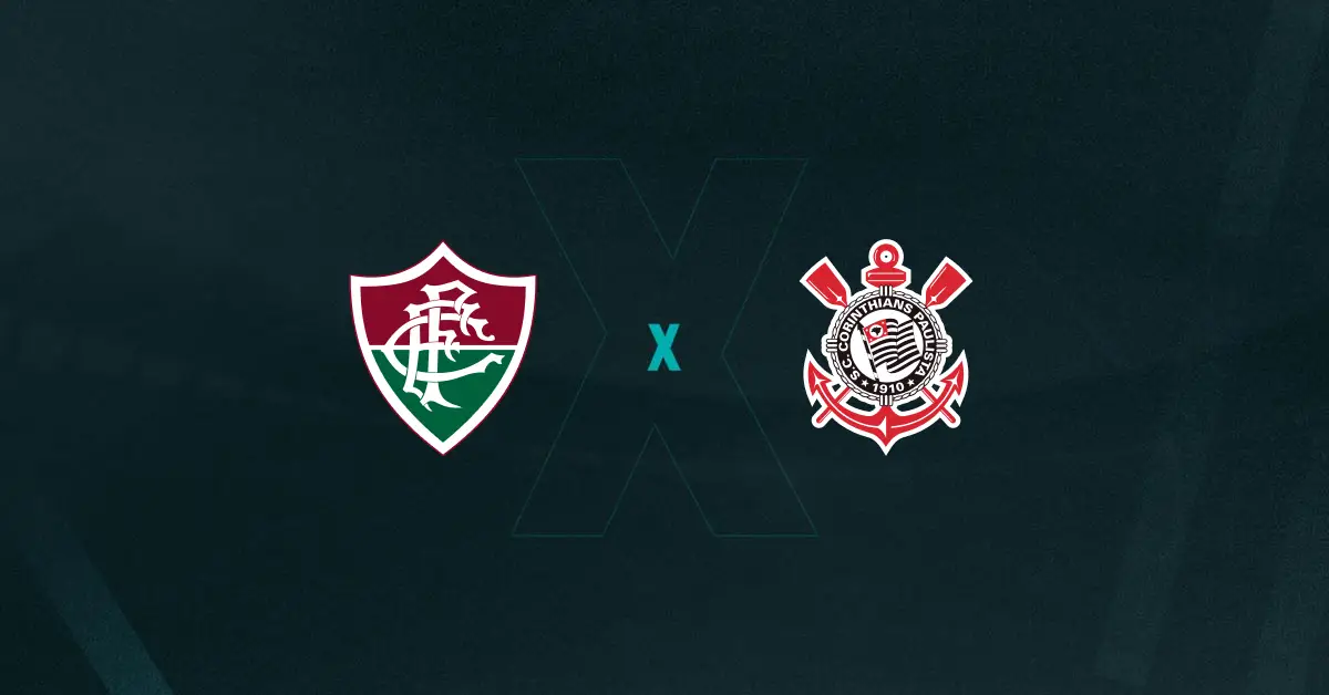 Escudos de Fluminense x Corinthians, que se enfrentam pelo Brasileirão