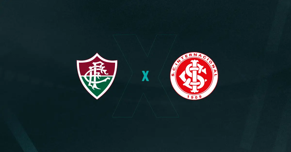 Escudos de Fluminense e Internacional, que duelam pelo Brasileirão