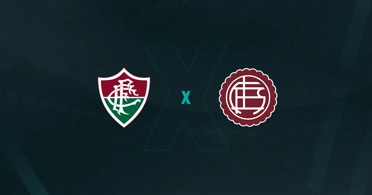 Escudos de Fluminense e Lanús, que duelam pelas quartas de final da Copa Sul-Americana
