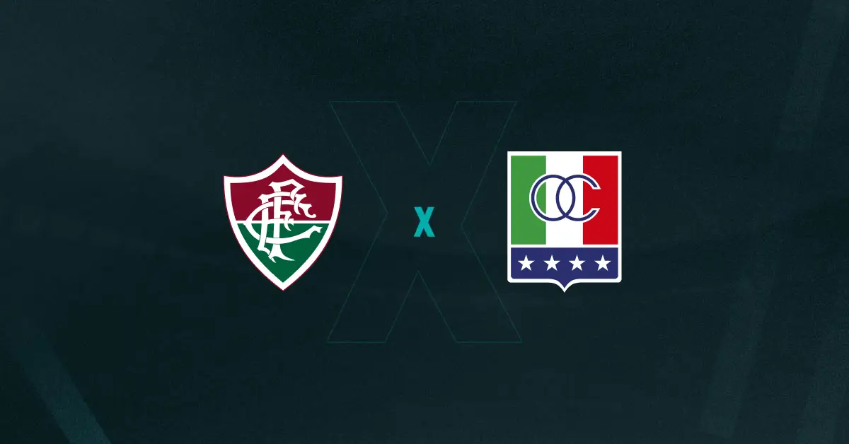 Escudos de Fluminense e Once Caldas, que se enfrentam pela Copa Sul-Americana