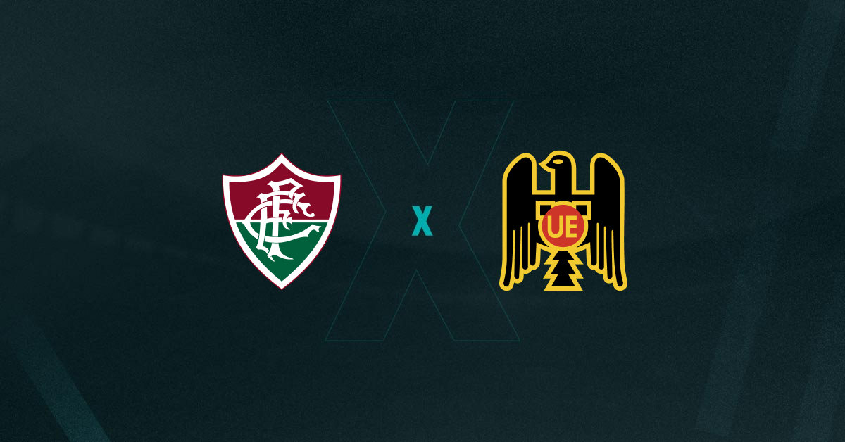 Escudos de Fluminense x Unión Española, que se enfrentam pela Sul-Americana
