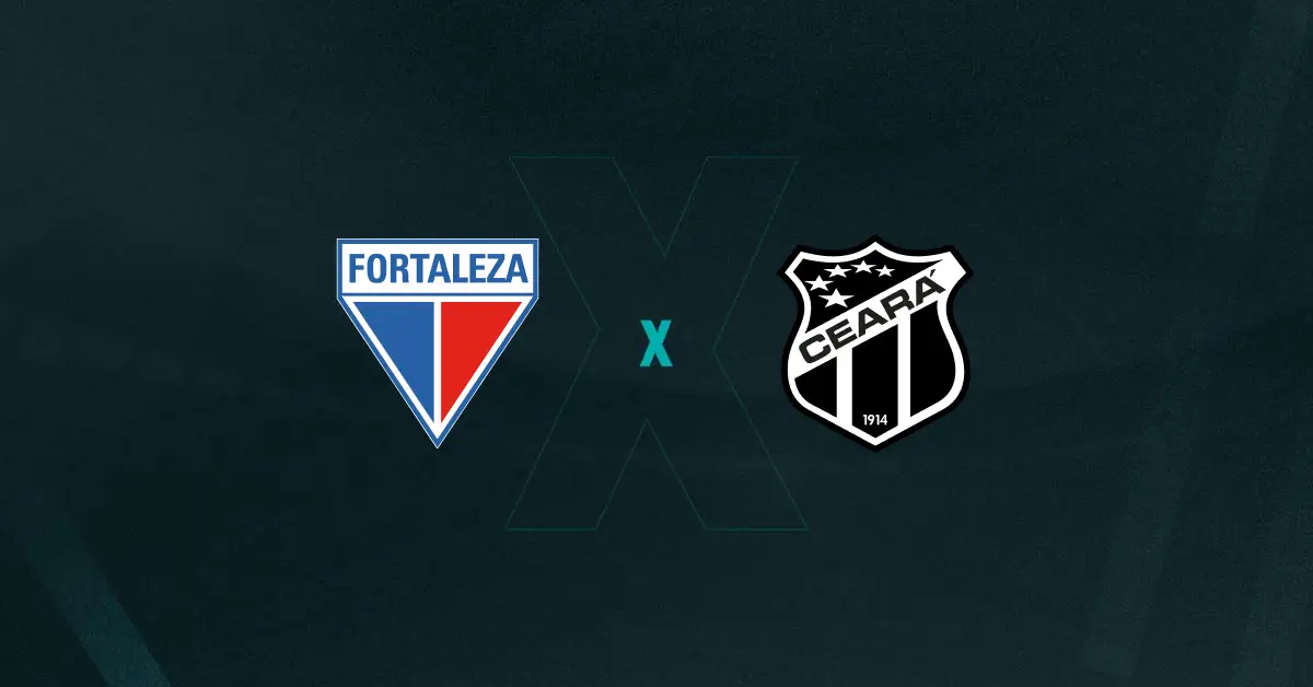 Escudos de Fortaleza x Ceará, que se enfrentam pela Série A do Brasileiro