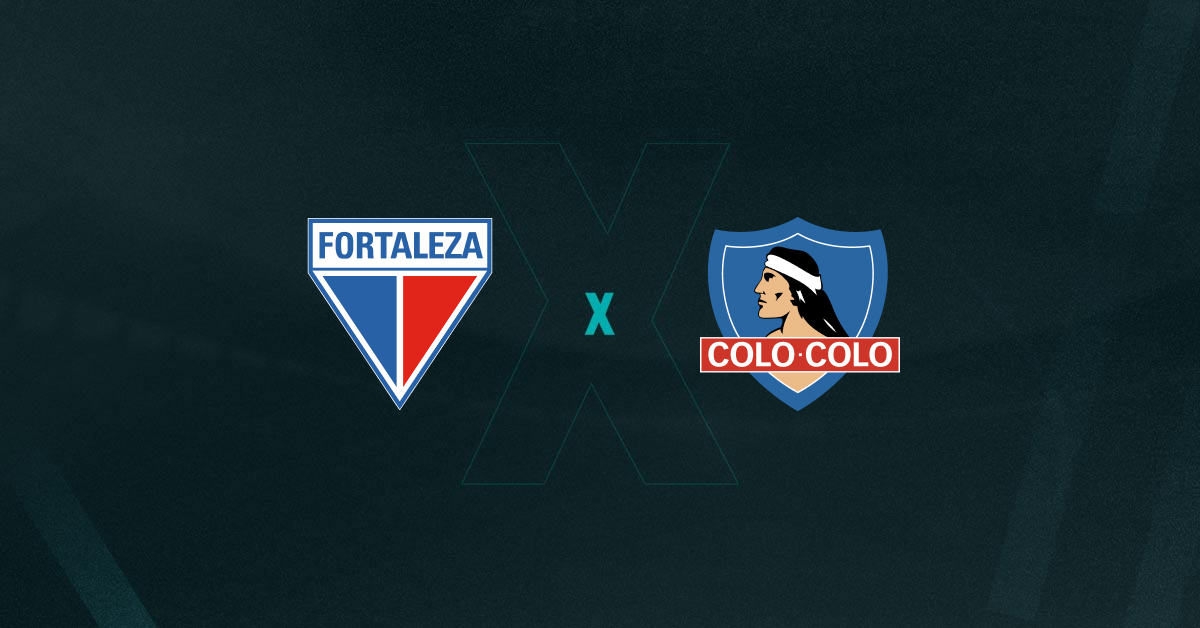 Escudos de Fortaleza x Colo-Colo, que se enfrentam pela Libertadores 2025