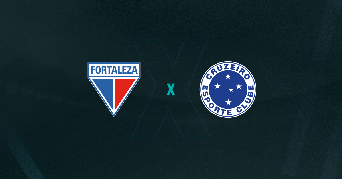 Escudos de Fortaleza x Cruzeiro, que se enfrentam pelo Brasileirão hoje