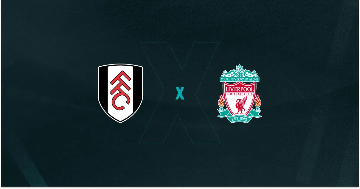 Escudos de Fulham e Liverpool, que duelam pela Premier League