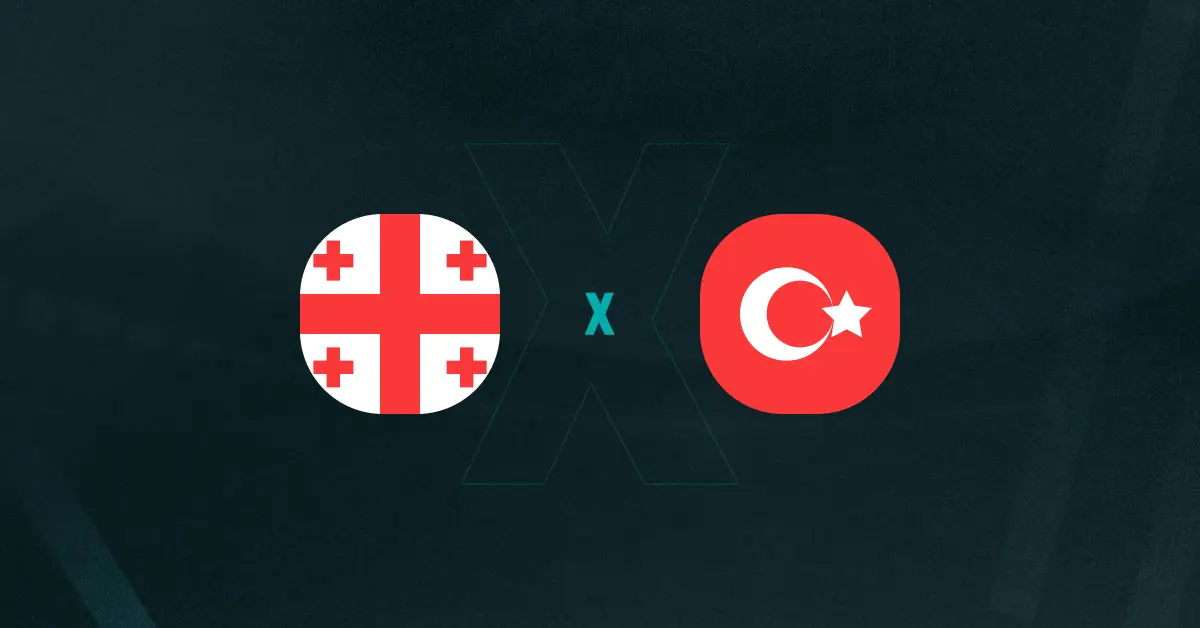 Escudos de Geórgia x Turquia, que se enfrentam pelas Eliminatórias para a Copa do Mundo de 2026