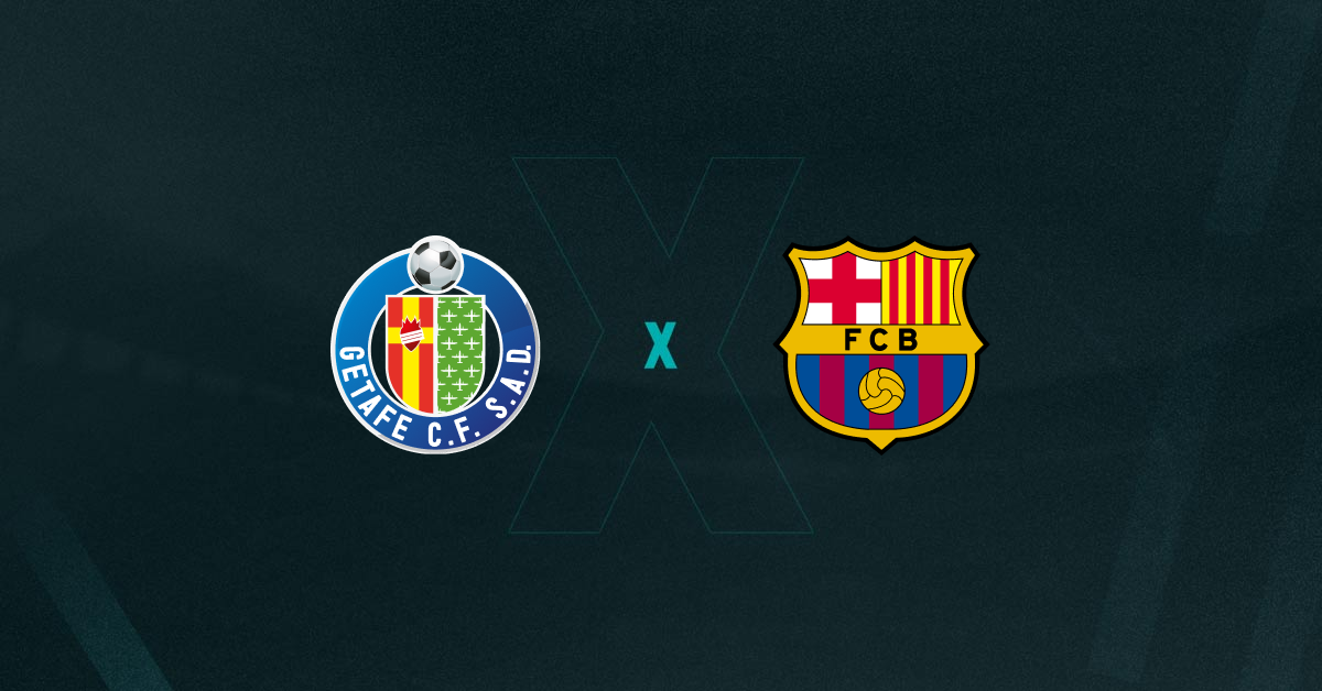 Escudos de Getafe e Barcelona, que se enfrentam pela La Liga